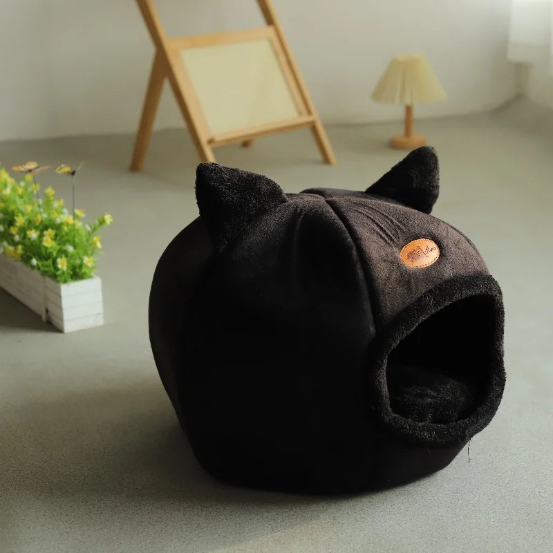 “Cozy Cat Bed House – Soft Warm Pet Cave for Indoor Cats & Kittens”