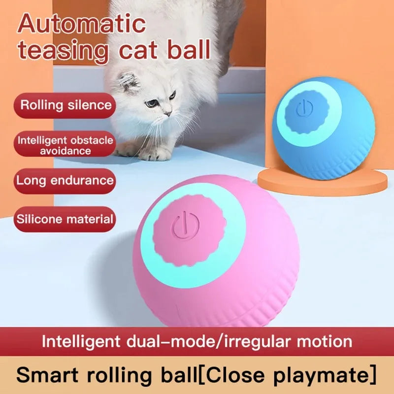 “Automatic Teasing Cat Ball Toy – Interactive Smart Rolling Pet Toy USA”