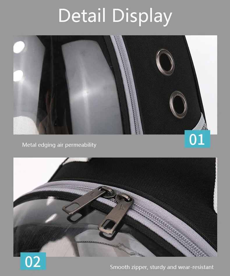 “Space Capsule Pet Backpack – Breathable Transparent Cat Carrier Bag”