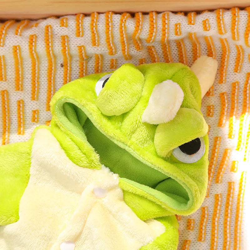 “Cute Dino Dog Costume – Green Dinosaur Outfit for Small & Medium Dogs