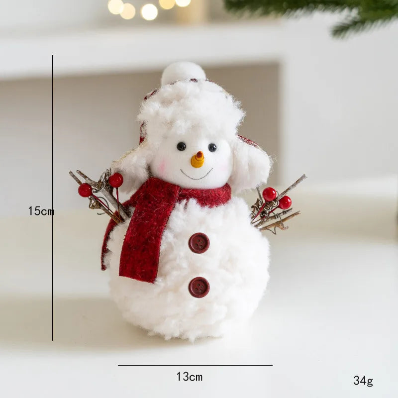 EURO VIBE Snowman Plush Decoration Set – Cute Christmas Table Ornaments