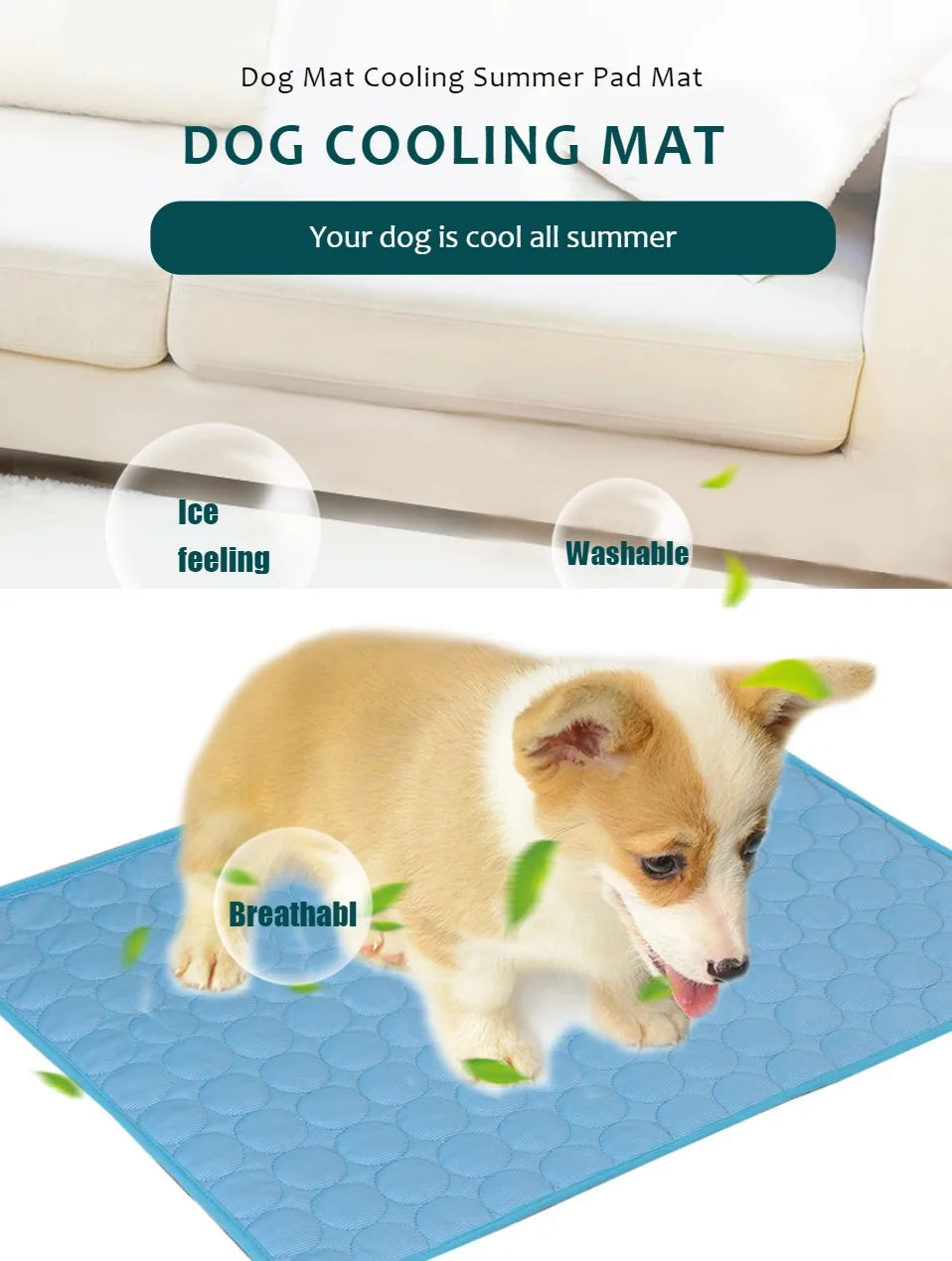 EURO VIBE Pet Cooling Mat for Dogs & Cats | Summer Comfort