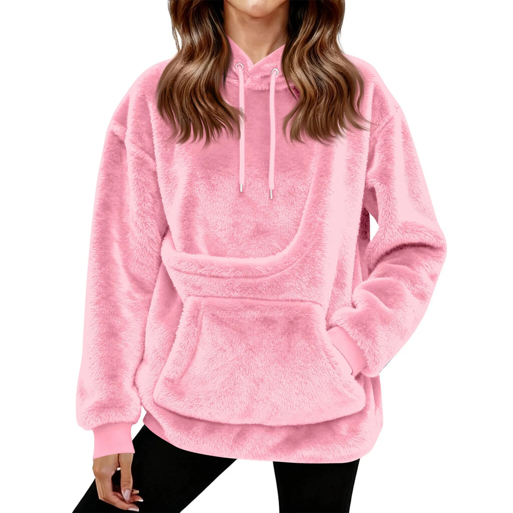 Women’s Fleece Hoodie | Casual Long Sleeve Hooded Top for Autumn Winter