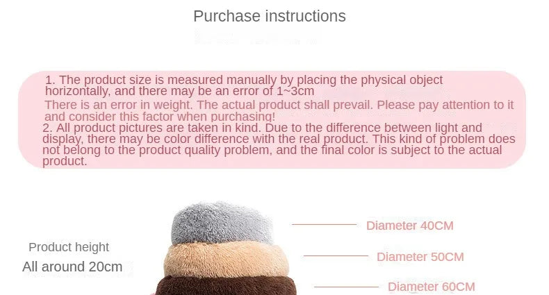 Fluffy Donut Cat Bed – Premium Soft Round Pet Cushion UK