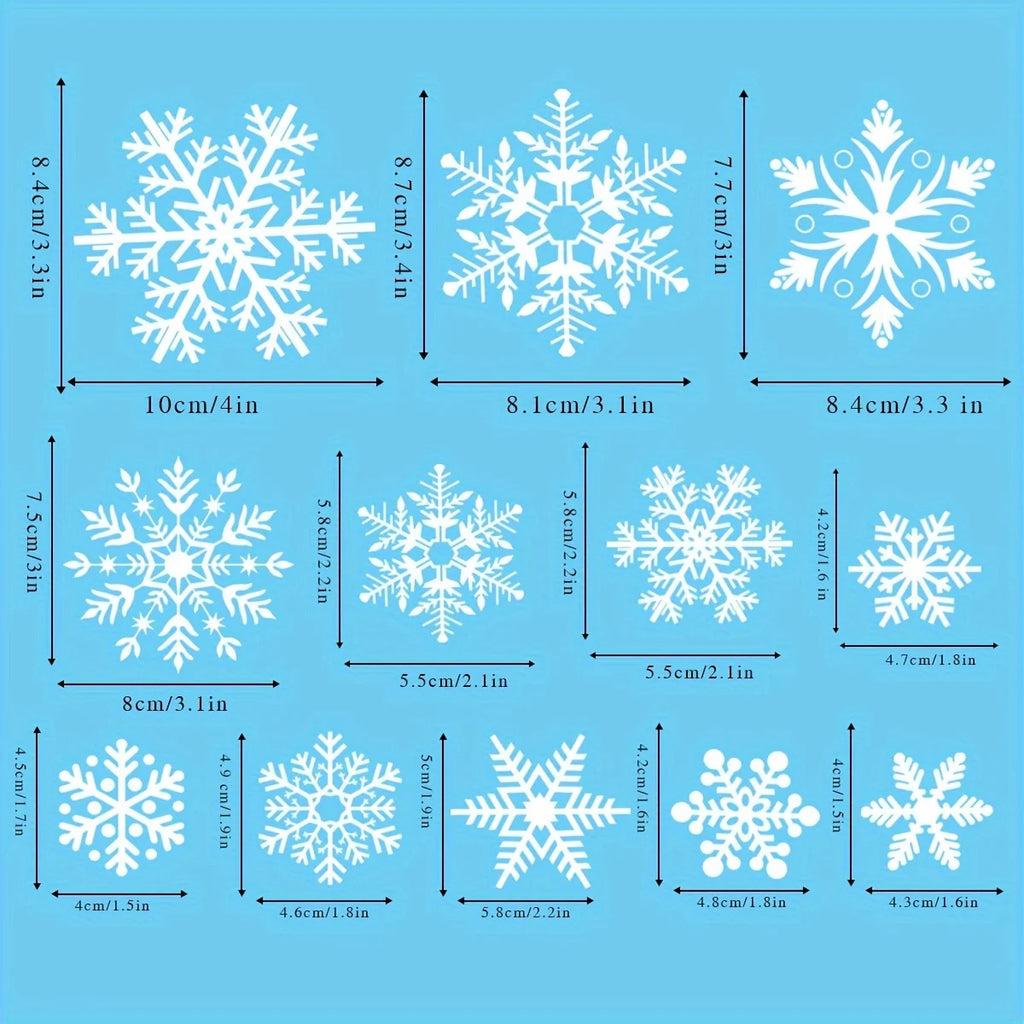 EURO VIBE Snowflake Window Stickers – Christmas Winter Window Décor