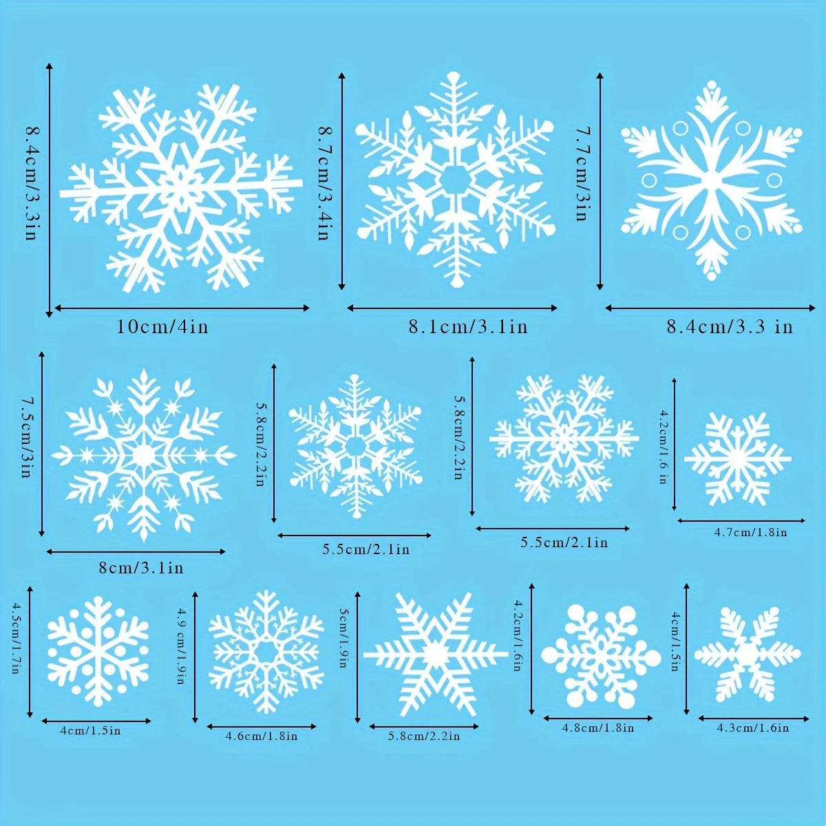EURO VIBE Snowflake Window Stickers – Christmas Winter Window Décor
