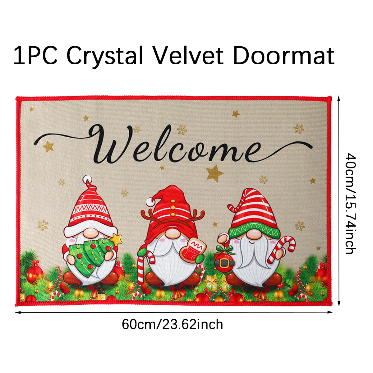 EURO VIBE Merry Christmas Decorative Floor Mat – Festive Holiday Rug