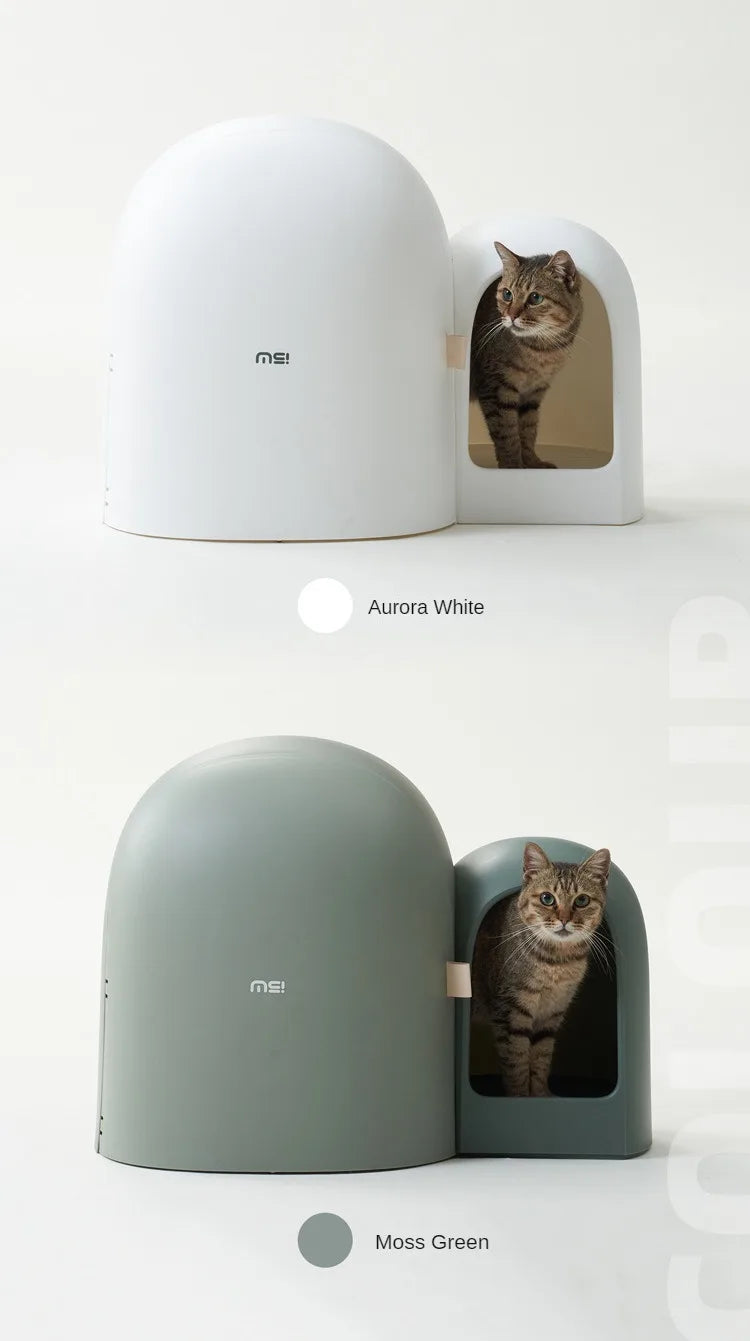 “Modern Enclosed Cat Litter Box & Hideaway – Stylish Cat Toilet