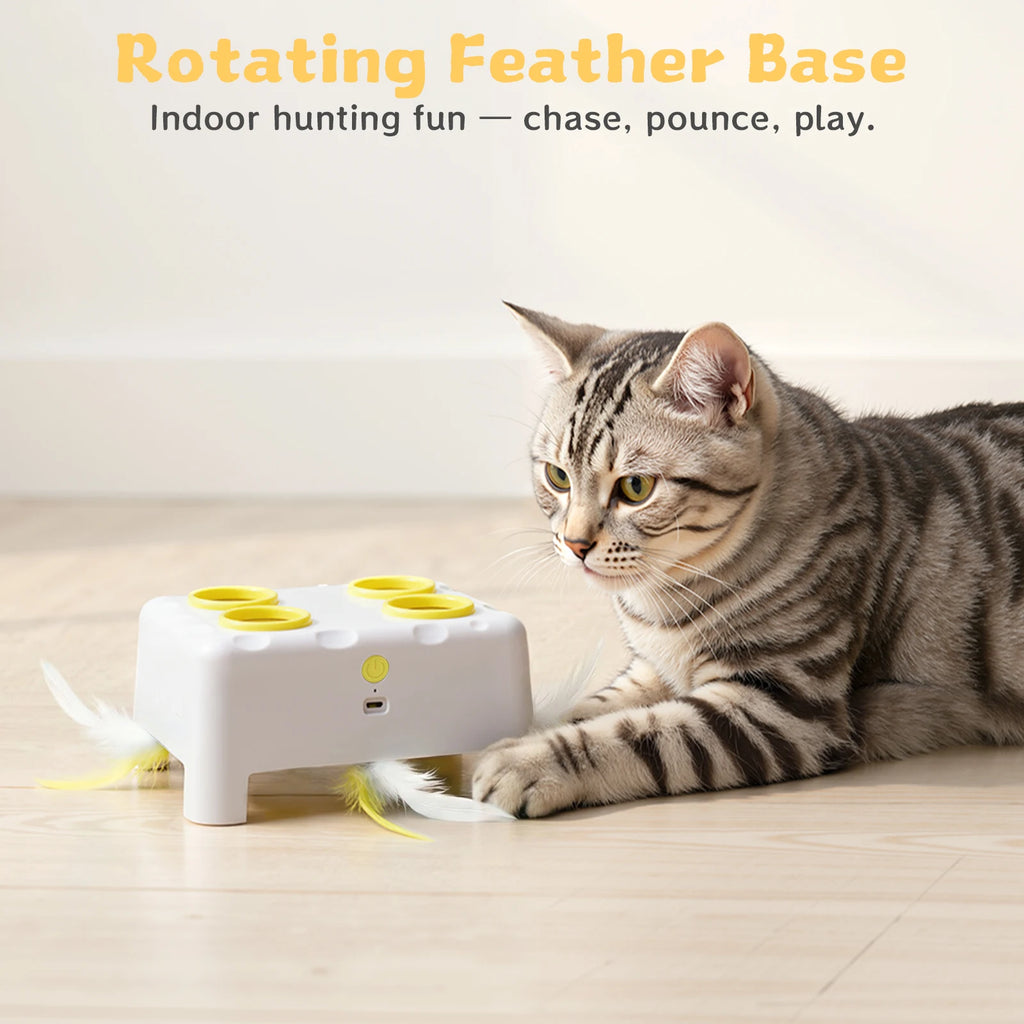 Automatic Rotating Feather Cat Toy Interactive Hunting Toy UK