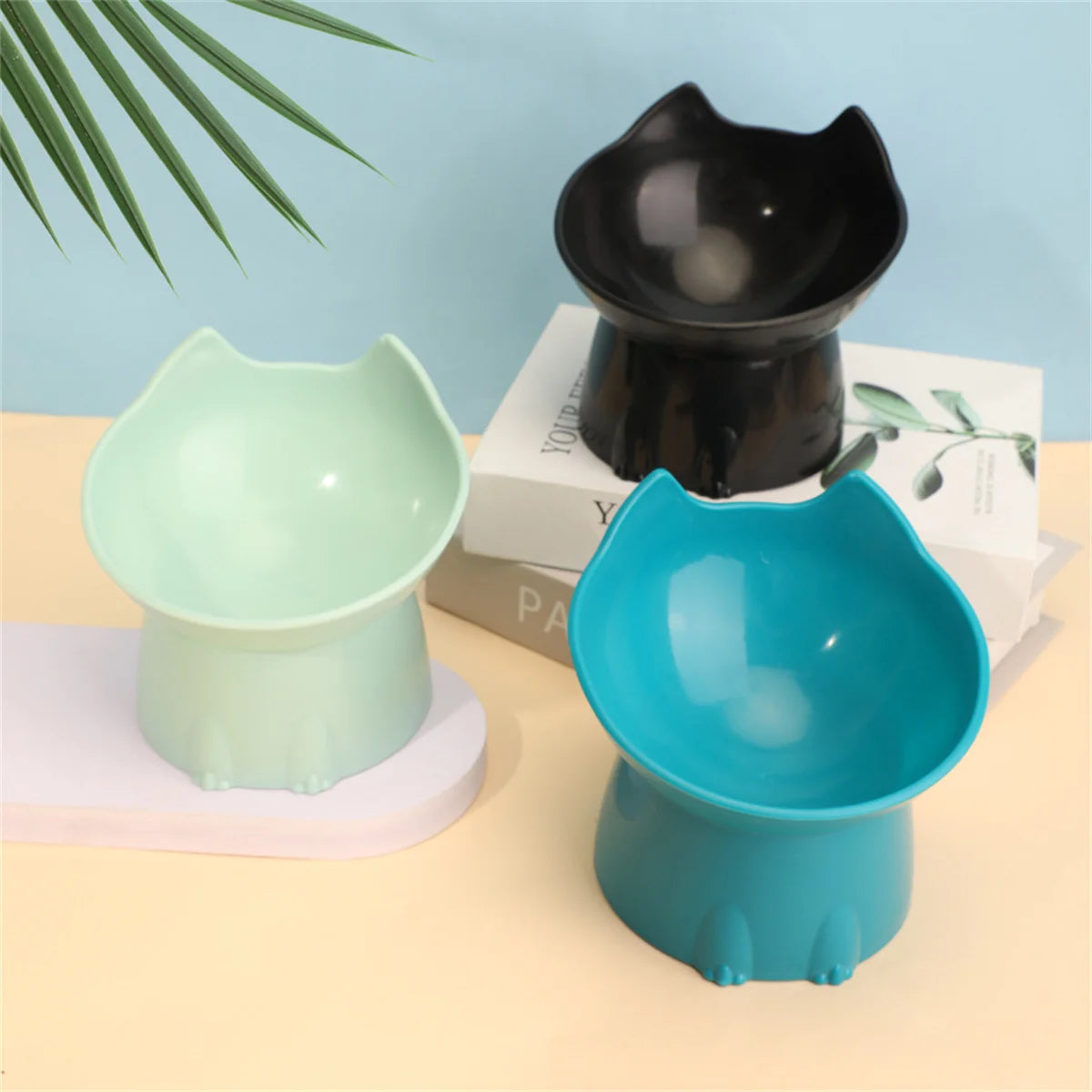 EURO VIBE Elevated Cat Bowl | Anti-Slip Pet Feeding Dish for Cats