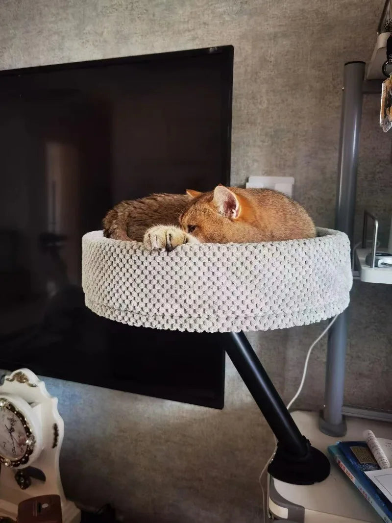 EURO VIBE Adjustable Cat Desk Perch Bed | Comfortable Rest Spot