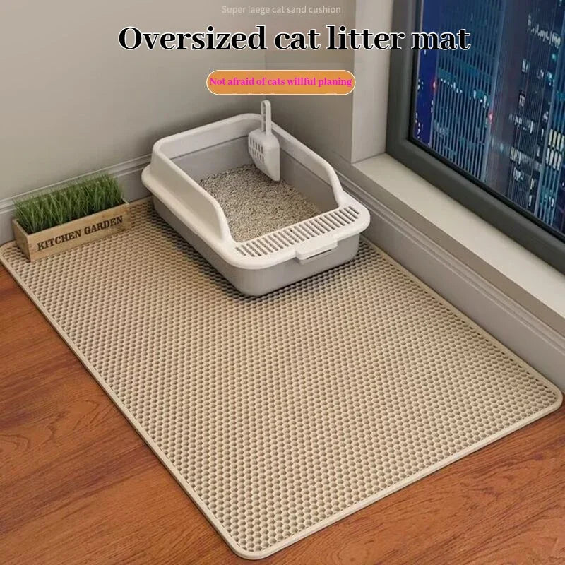 “2-Layer Cat Litter Mat – Waterproof Sand-Trap Non-Slip Floor Protector”