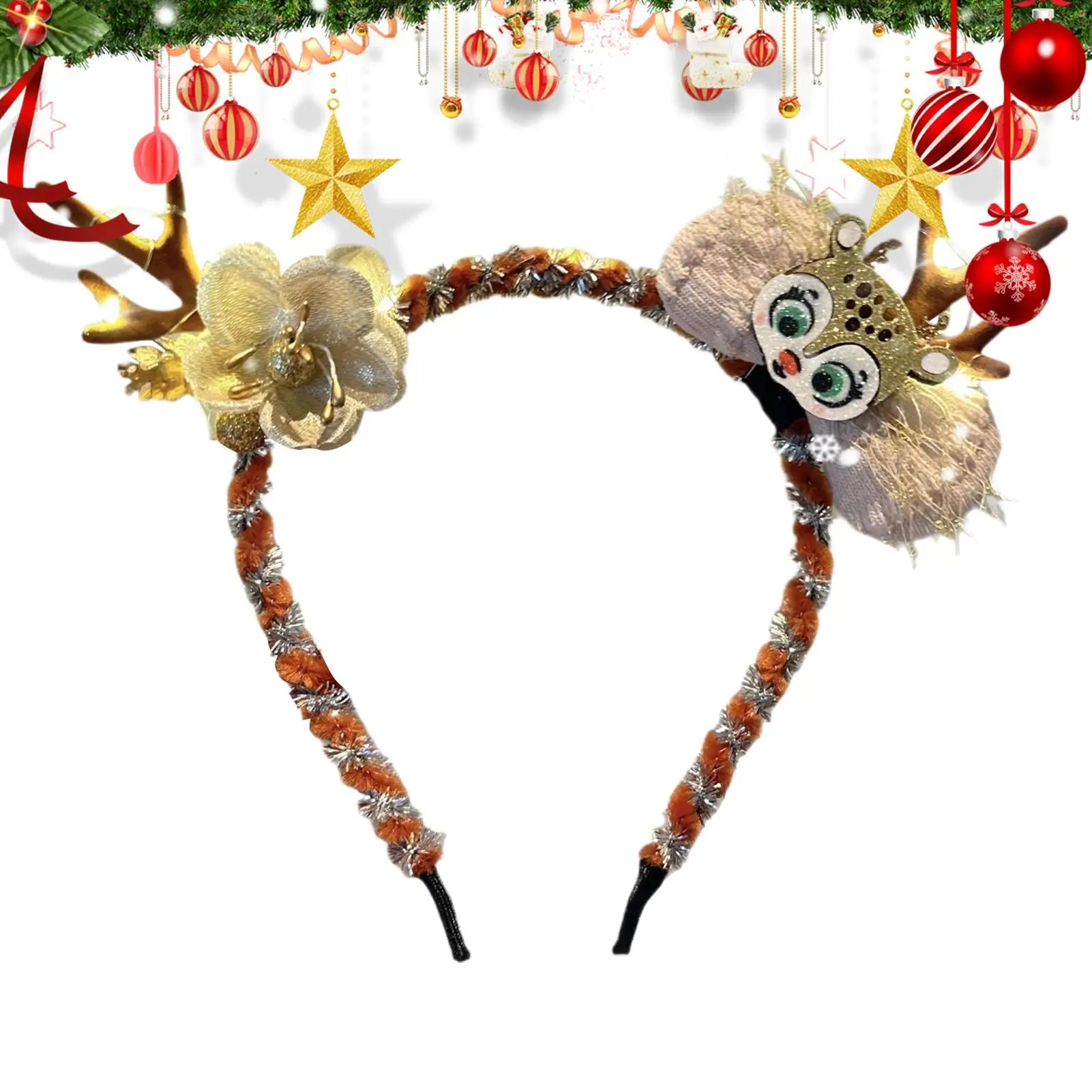 Christmas Reindeer Headband | Festive Holiday Hair Accessory – EURO VIBE