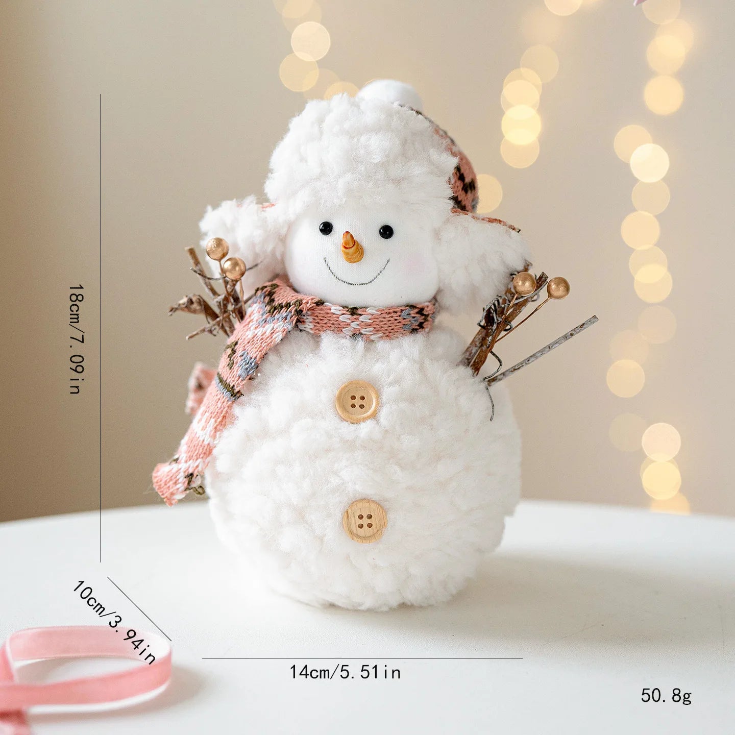 EURO VIBE Snowman Plush Decoration Set – Cute Christmas Table Ornaments