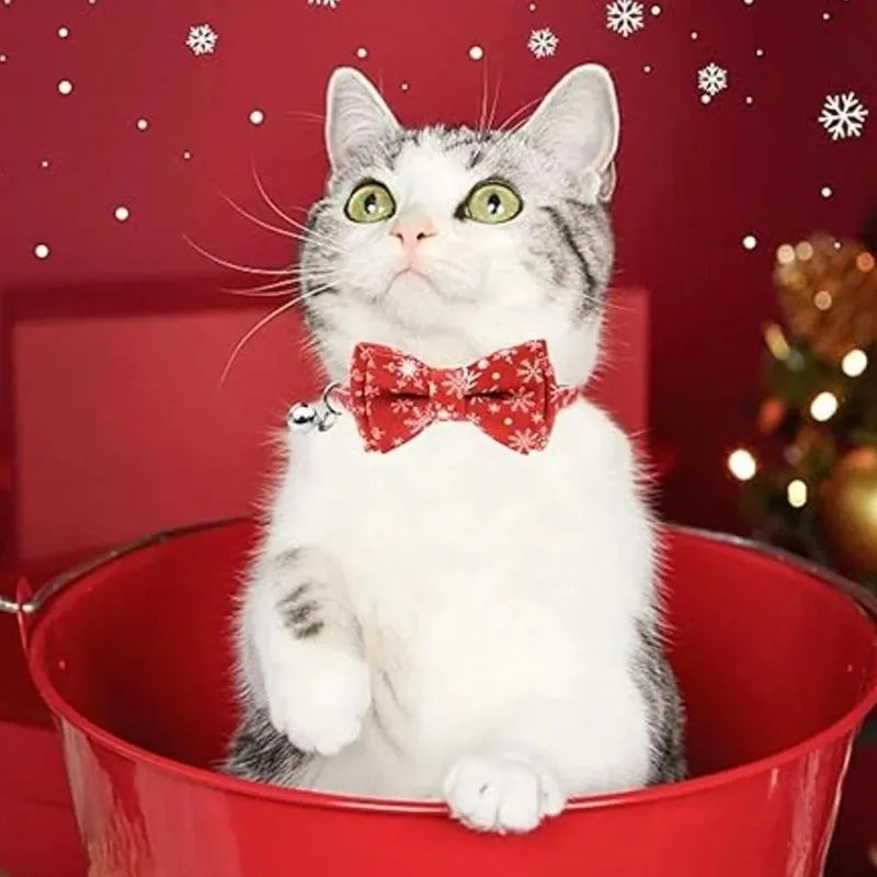Christmas Dog Collar, Bow Tie & Leash Set – Festive Pet Accessories