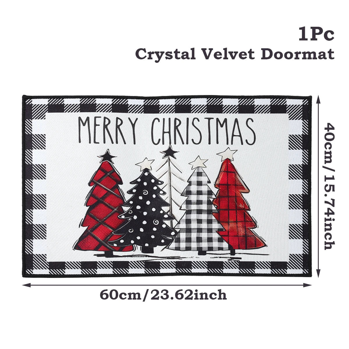 EURO VIBE Merry Christmas Decorative Floor Mat – Festive Holiday Rug