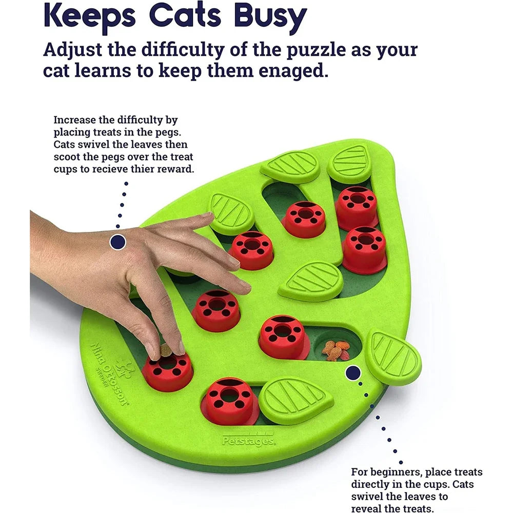 EURO VIBE Cat Puzzle Feeder | Interactive Slow Feeding Toy