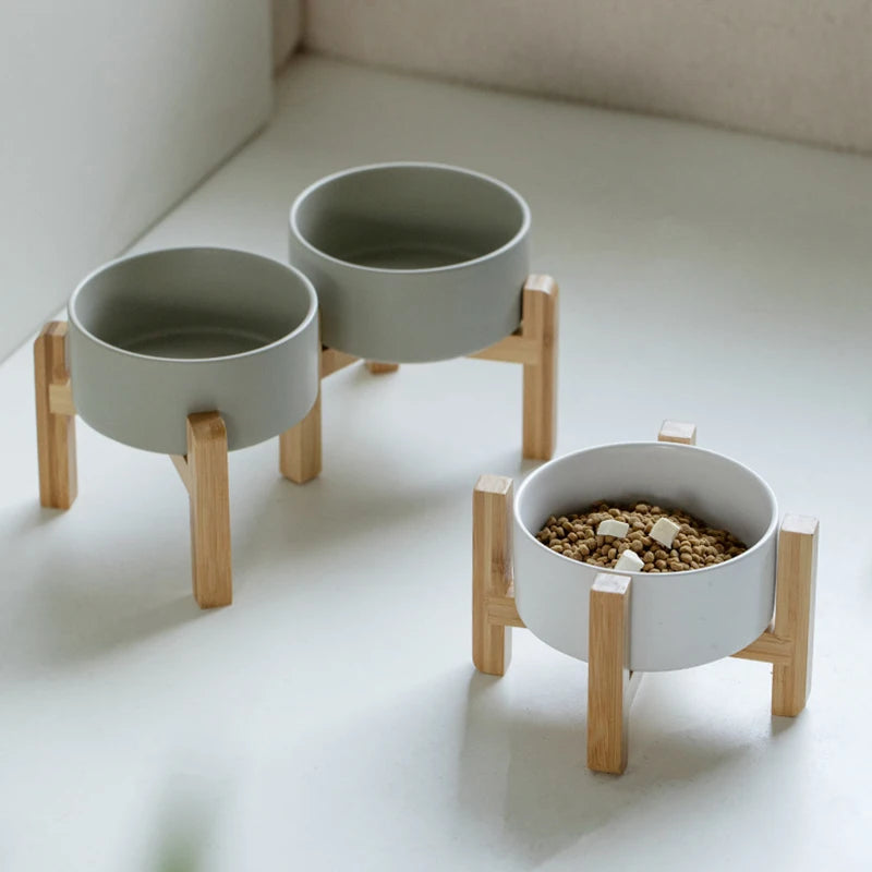 “Modern Elevated Pet Feeding Bowl Set – Raised Dog & Cat Feeder
