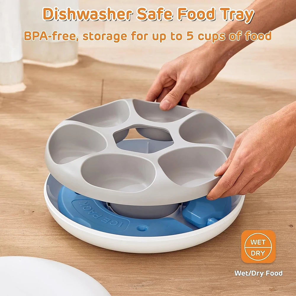 EURO VIBE Slow Feeder Dog Bowl with Food Storage – 500g