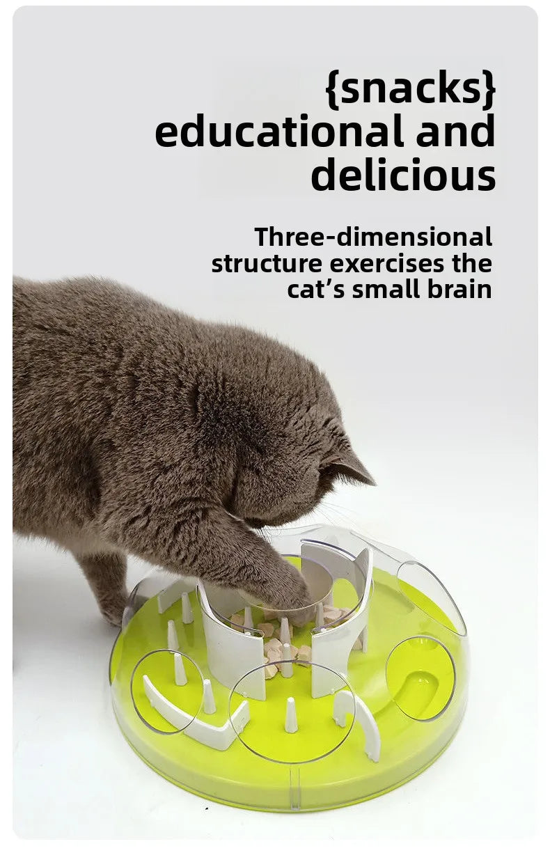 Cat Puzzle Feeder Interactive Foraging Maze Slow Feeder Toy UK