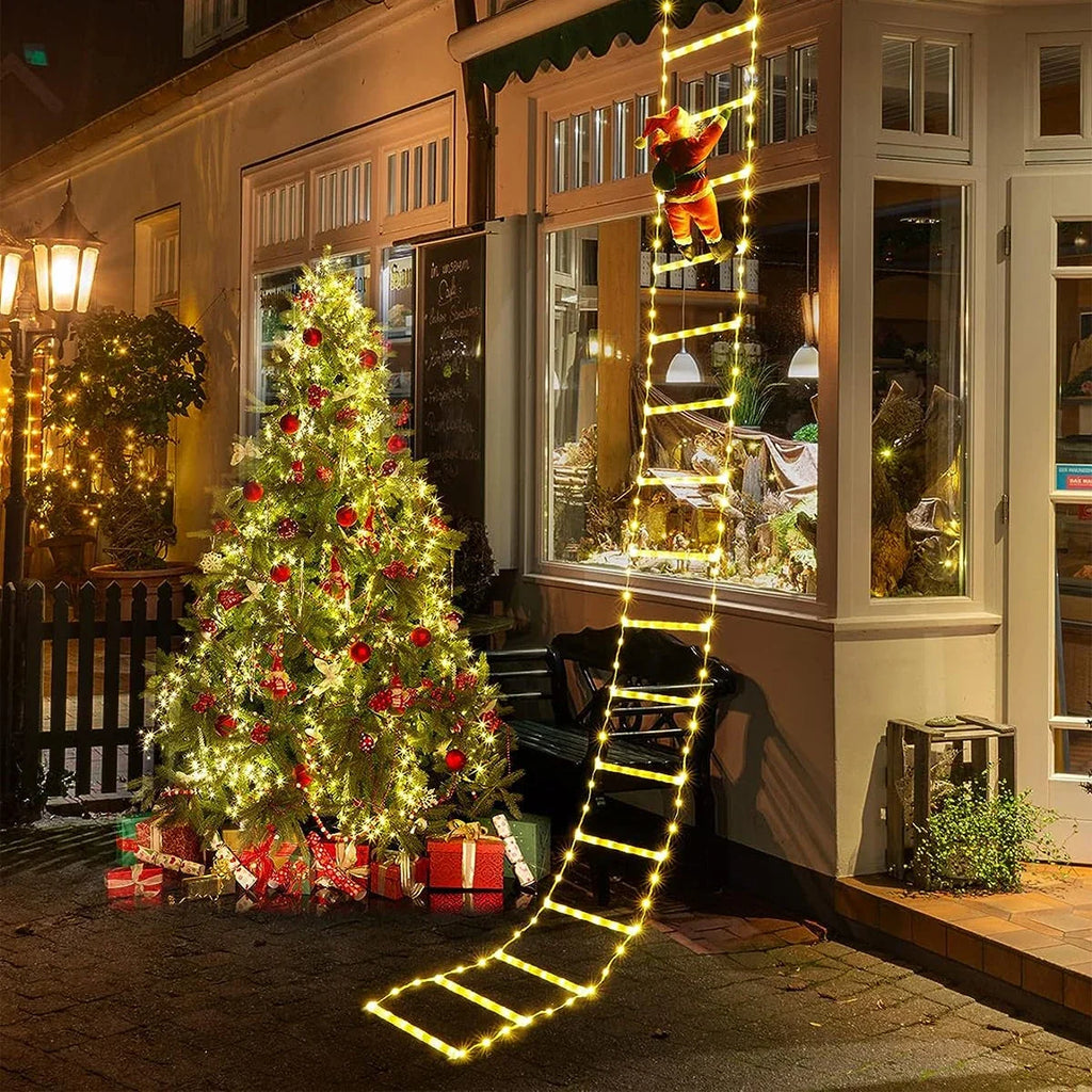 EURO VIBE LED Climbing Santa Ladder Light | Outdoor Christmas Decor