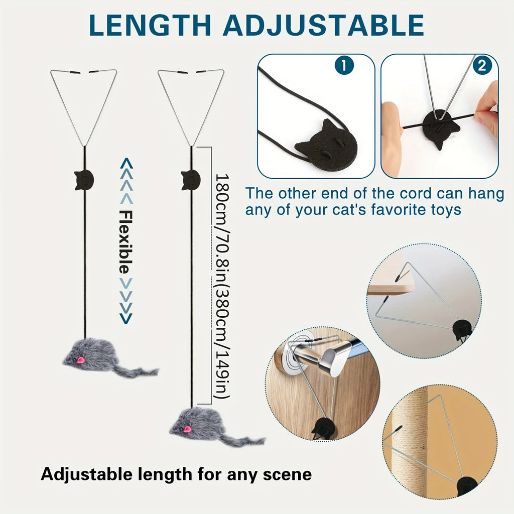 Interactive Hanging Mouse Cat Toy for Door | Fun Indoor Play
