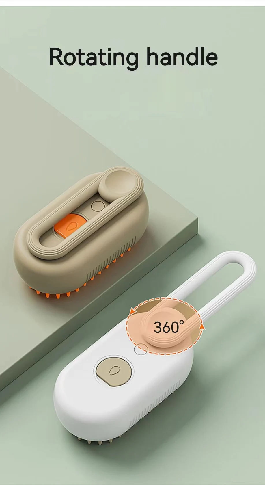 EURO VIBE Steam Pet Grooming Brush for Dogs & Cats – Hair Remover