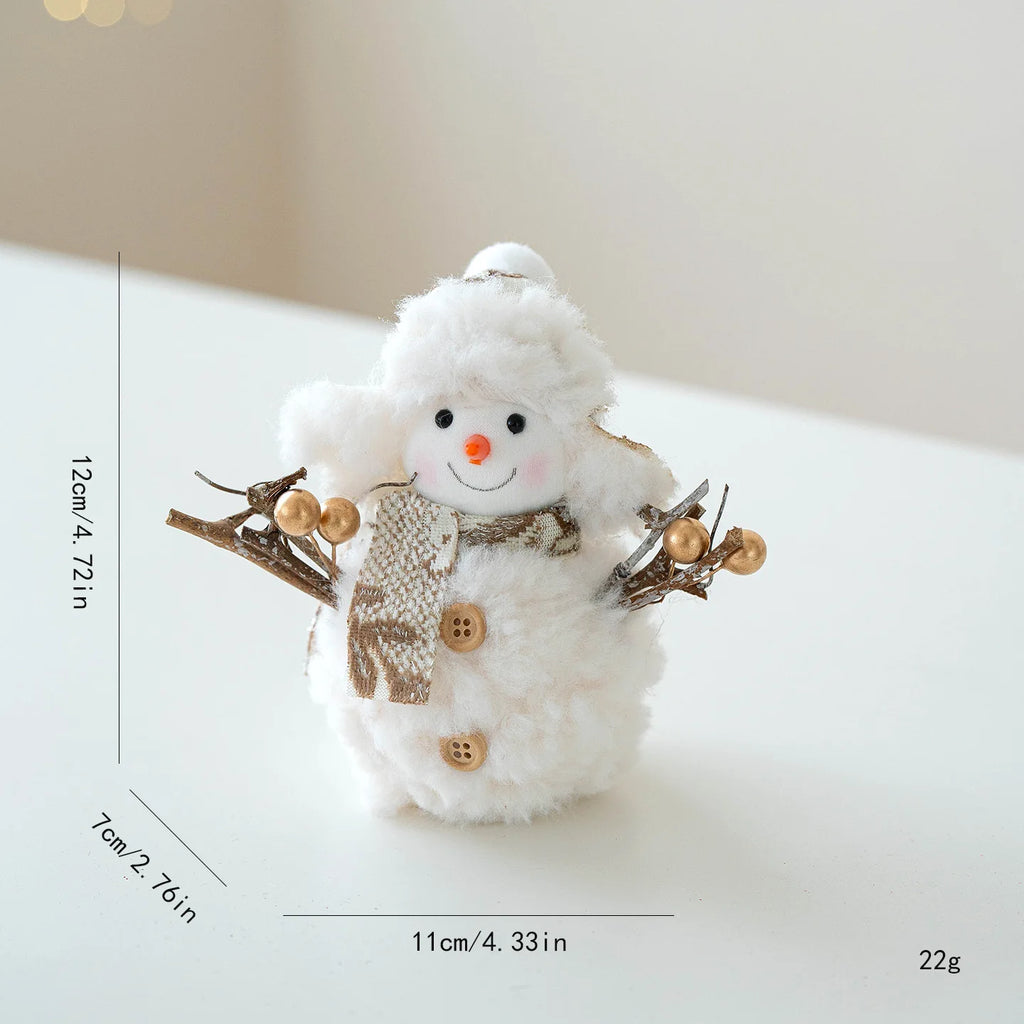EURO VIBE Snowman Plush Decoration Set – Cute Christmas Table Ornaments