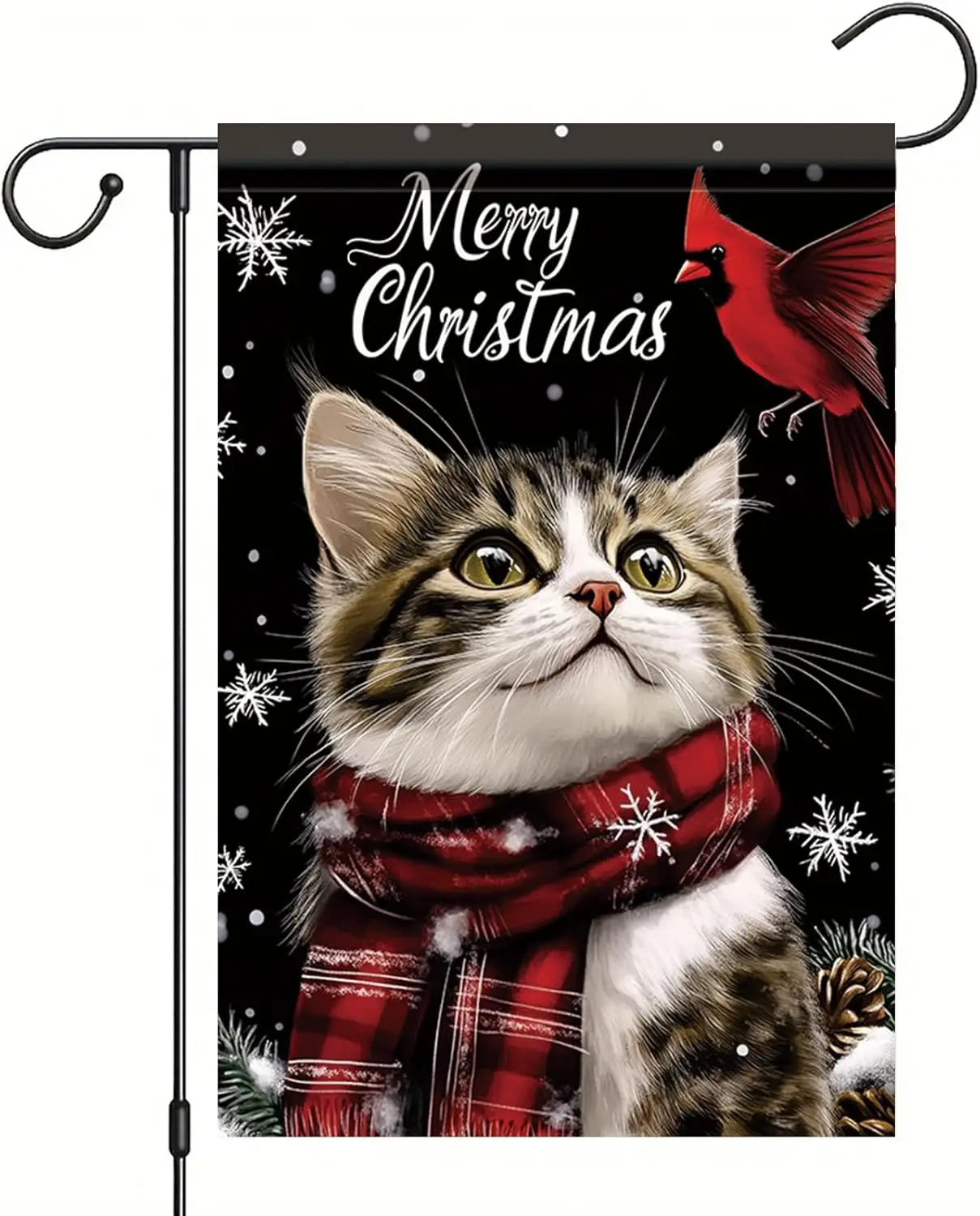 Merry Christmas Cat Garden Flag 12x18 Outdoor Banner – EURO VIBE