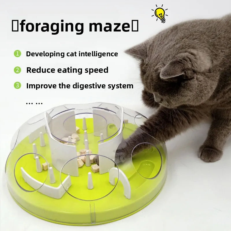 Cat Puzzle Feeder Interactive Foraging Maze Slow Feeder Toy UK