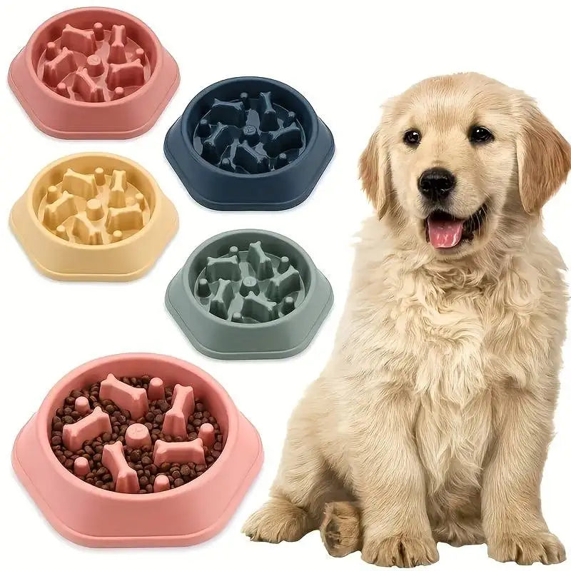 EURO VIBE Slow Feeder Dog Bowl – Anti-Gulping Pet Feeding Dish UK