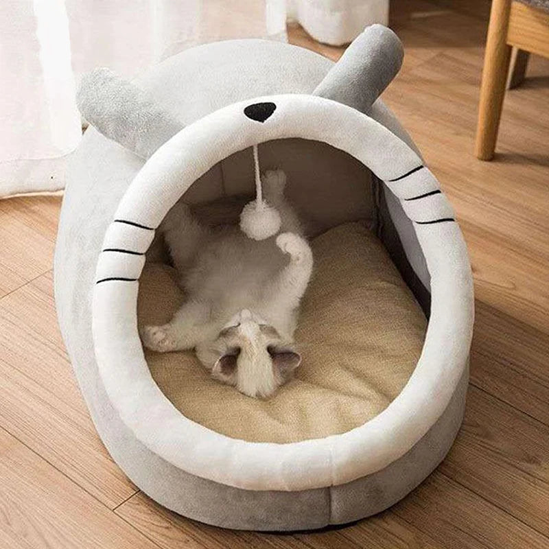 “Cozy Cat Cave Bed UK | EURO VIBE Plush Enclosed Cat House”