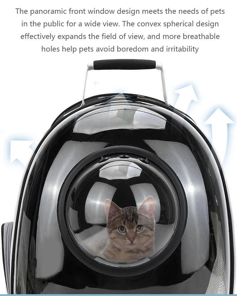 “Space Capsule Pet Backpack – Breathable Transparent Cat Carrier Bag”