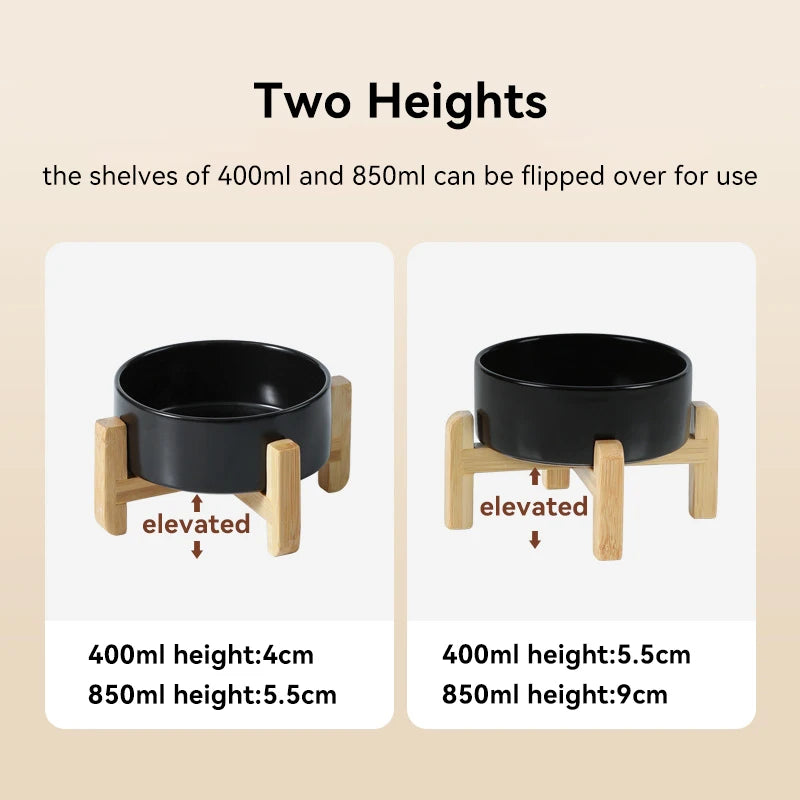 “Modern Elevated Pet Feeding Bowl Set – Raised Dog & Cat Feeder