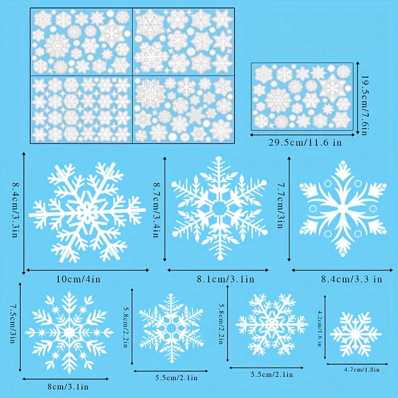 EURO VIBE Snowflake Window Stickers – Christmas Winter Window Décor
