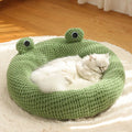 “Frog Shaped Pet Bed – Soft Winter Cat & Dog Cozy Nest”