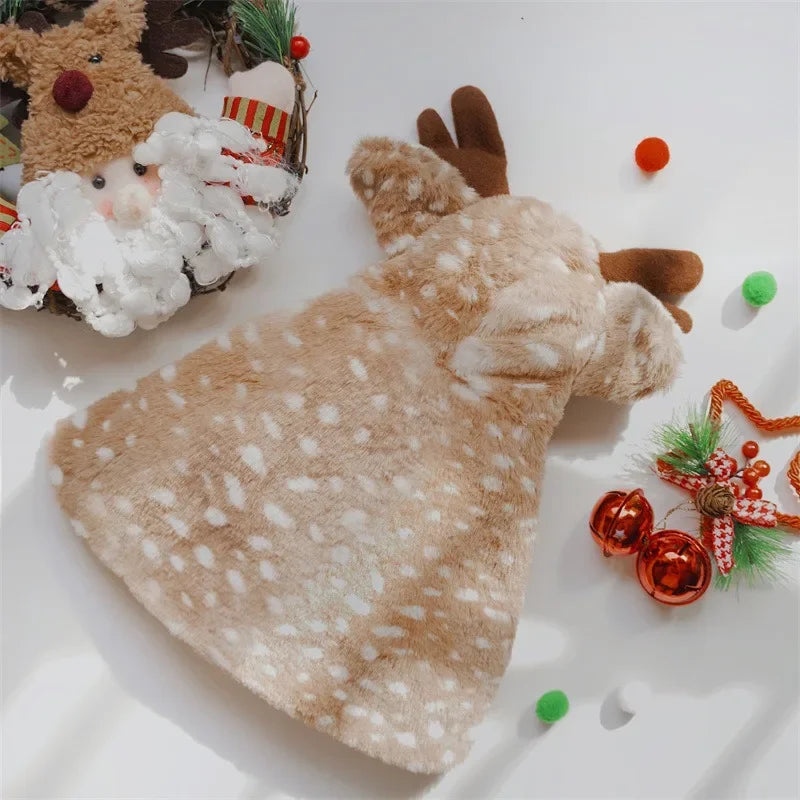 Reindeer Pet Cloak | Soft Christmas Dog Cape & Winter Outfit – EURO VIBE