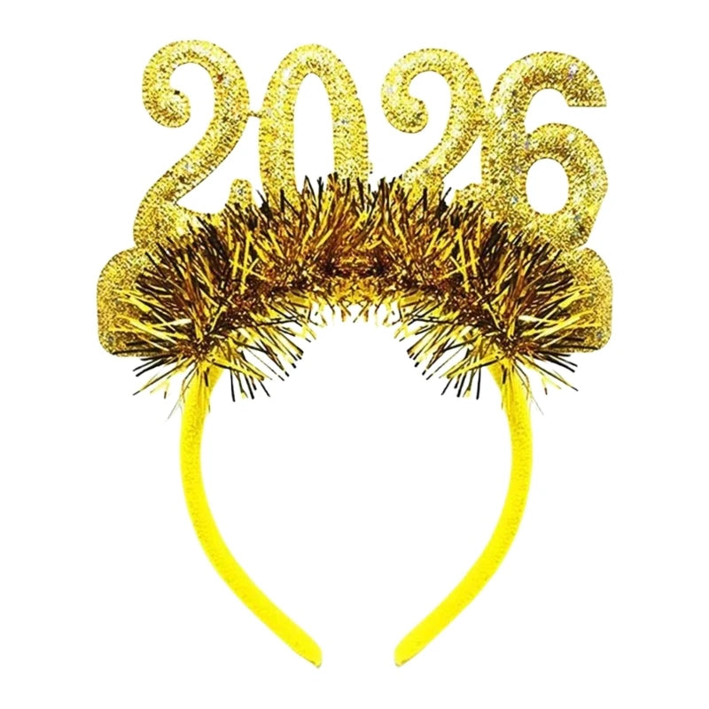 Gold Glitter New Year 2026 Headband | Party Accessory UK – EURO VIBE