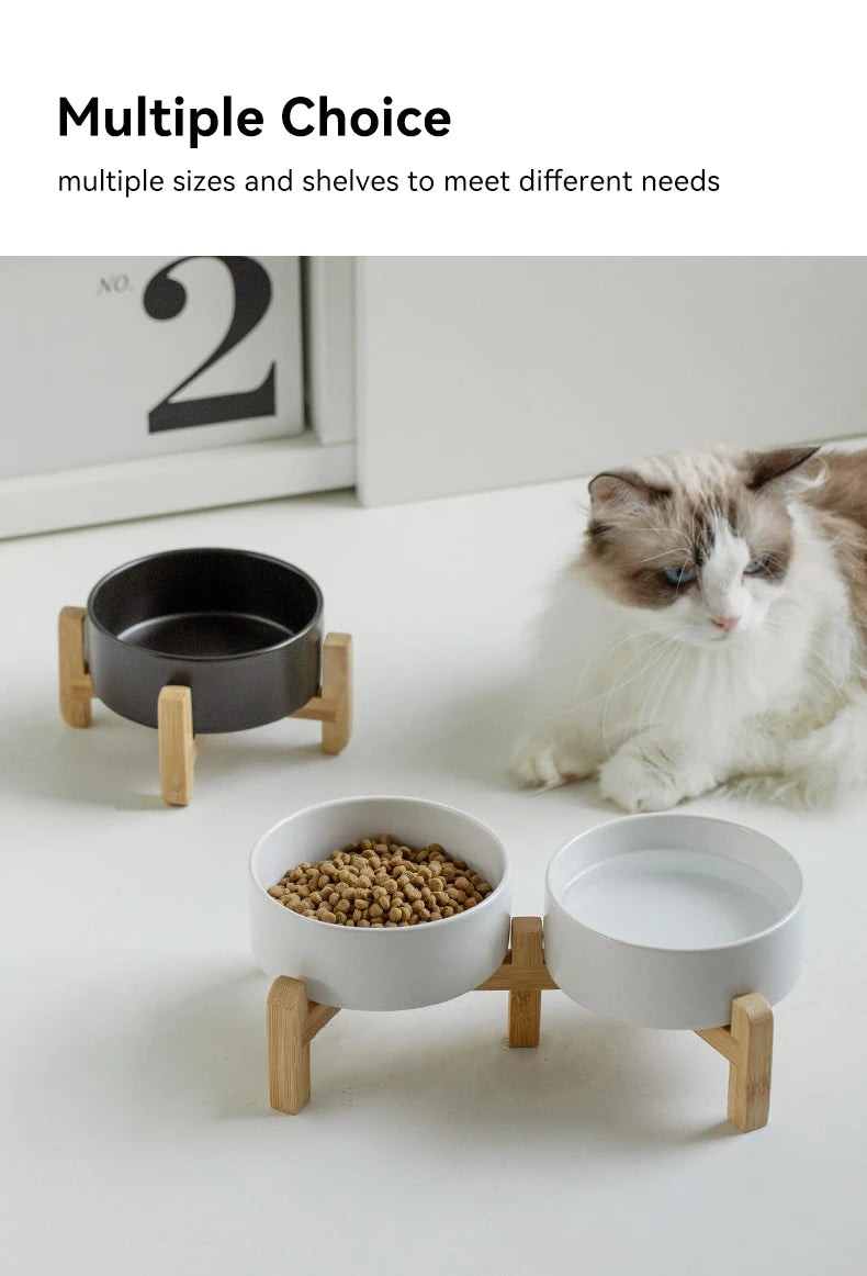 “Modern Elevated Pet Feeding Bowl Set – Raised Dog & Cat Feeder