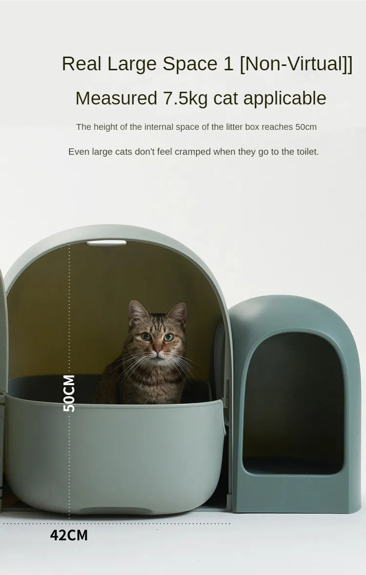 “Modern Enclosed Cat Litter Box & Hideaway – Stylish Cat Toilet