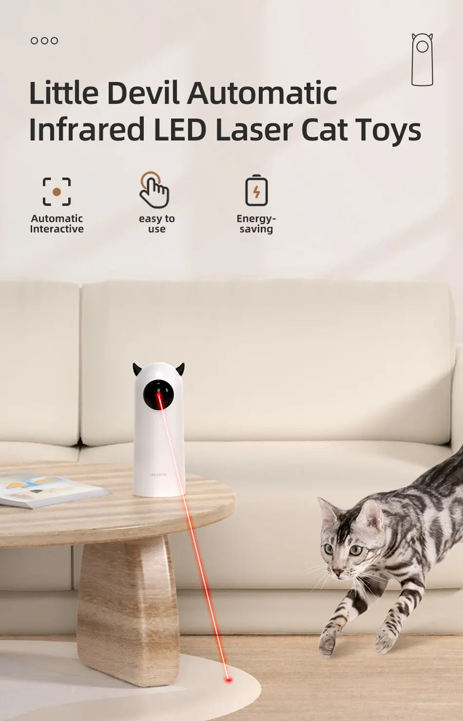 Automatic Laser Cat Toy Interactive Smart Teaser for Cats UK