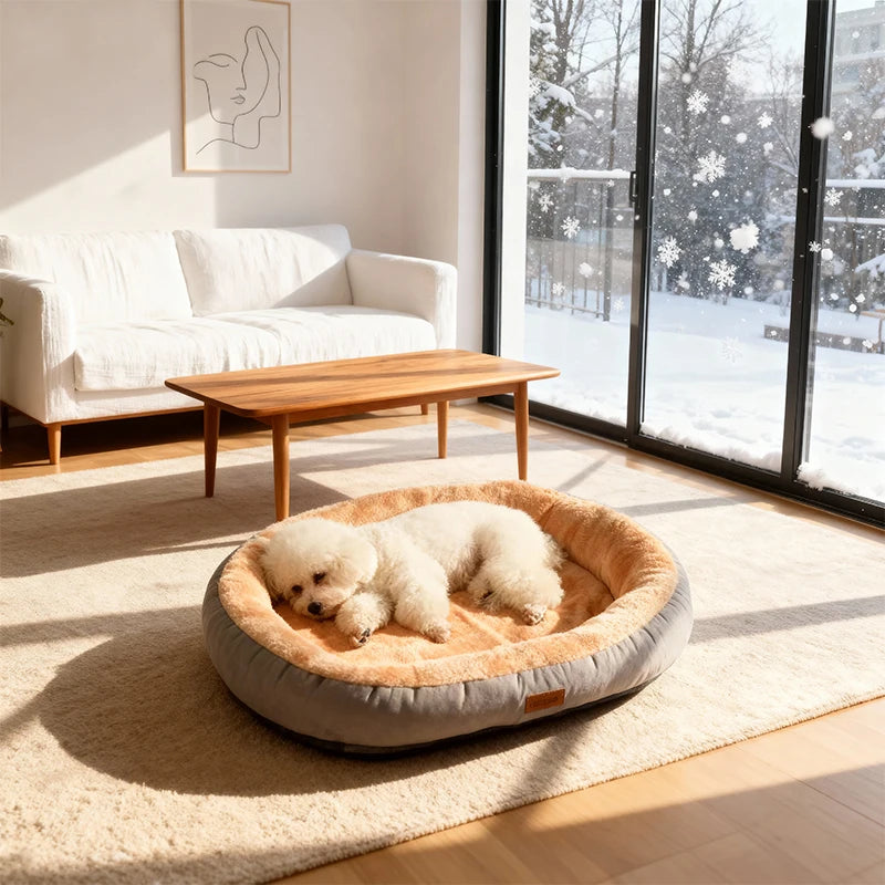 EURO VIBE Luxury Pet Bed – Soft Warm Cat & Dog Sleeping Cushion UK