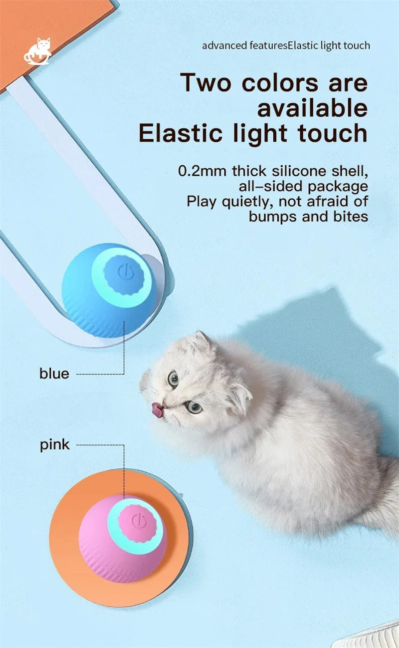 “Automatic Teasing Cat Ball Toy – Interactive Smart Rolling Pet Toy USA”