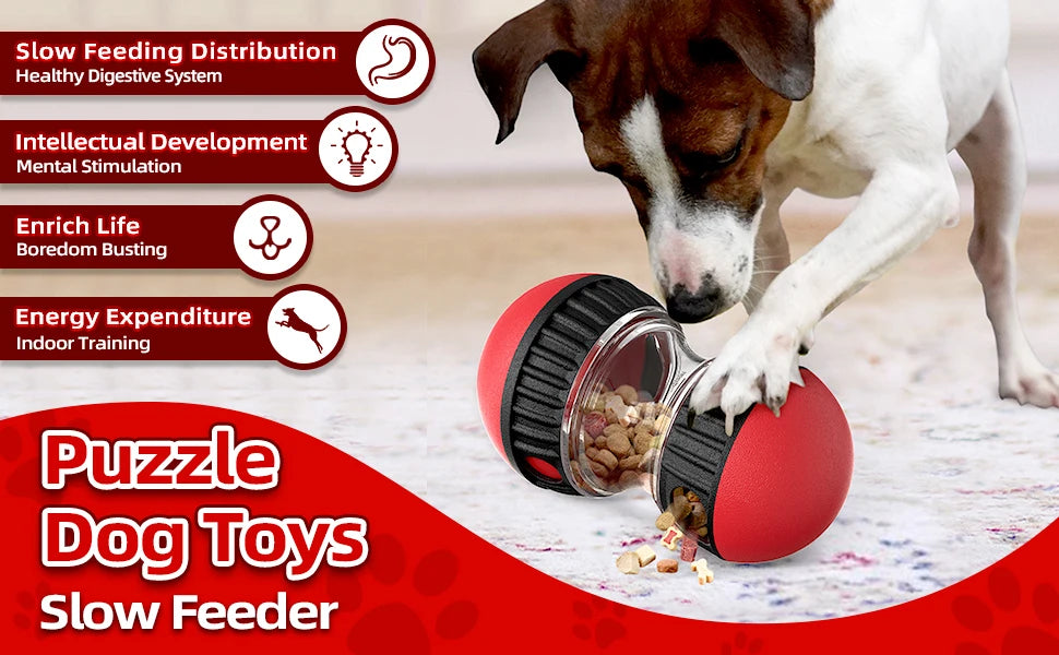 EURO VIBE Interactive Dog Treat Dispenser Toy – Slow Feeder Ball