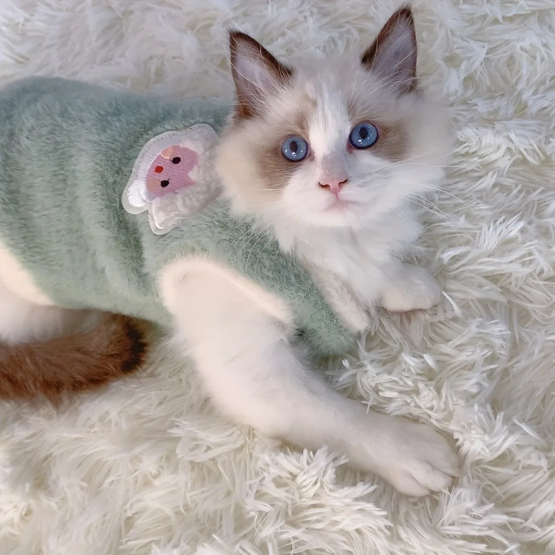 EURO VIBE Soft Fleece Cat Winter Vest – Warm & Cute Pet Outfit UK