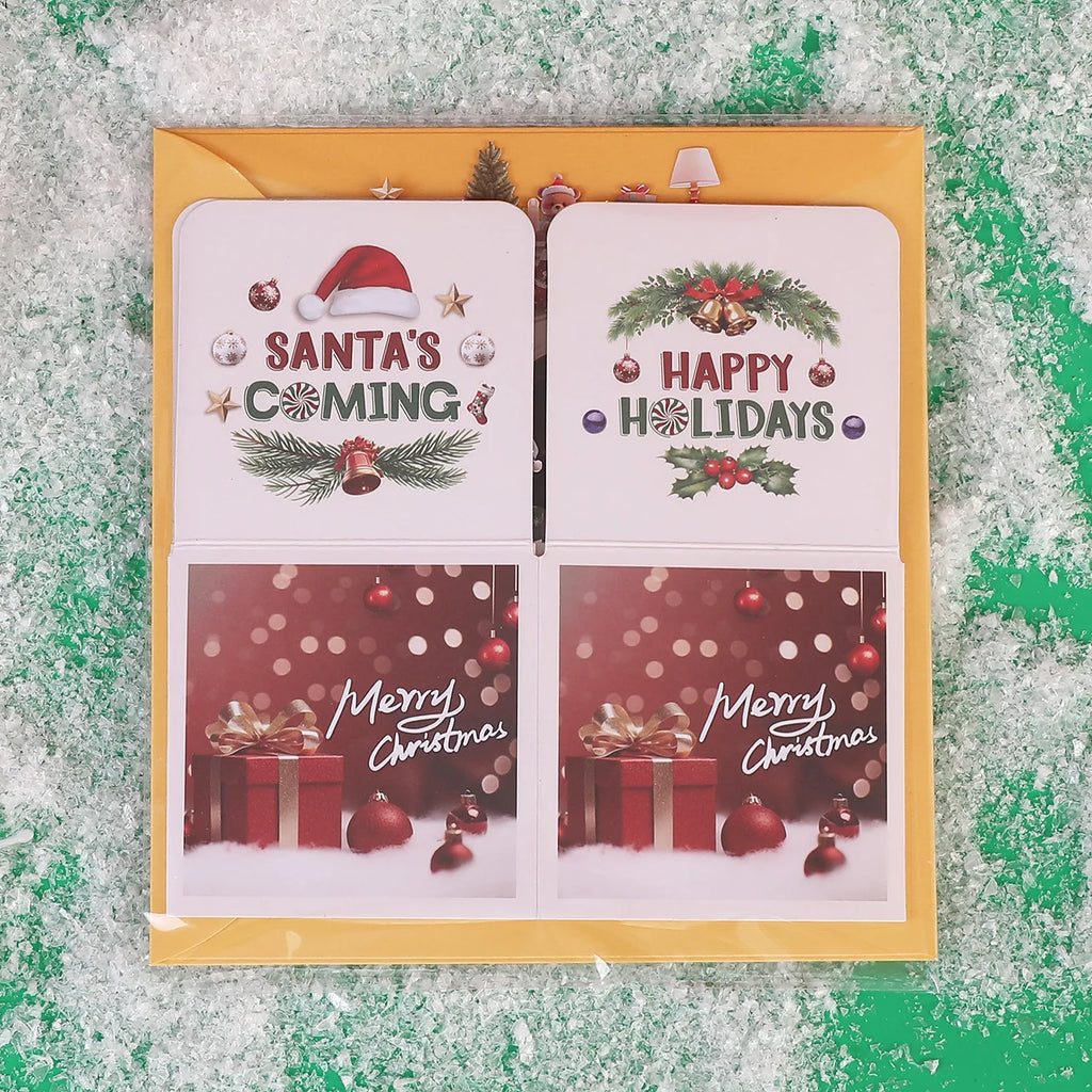 3D Pop-Up Christmas Surprise Box Card with Santa & Dogs – Holiday Gift