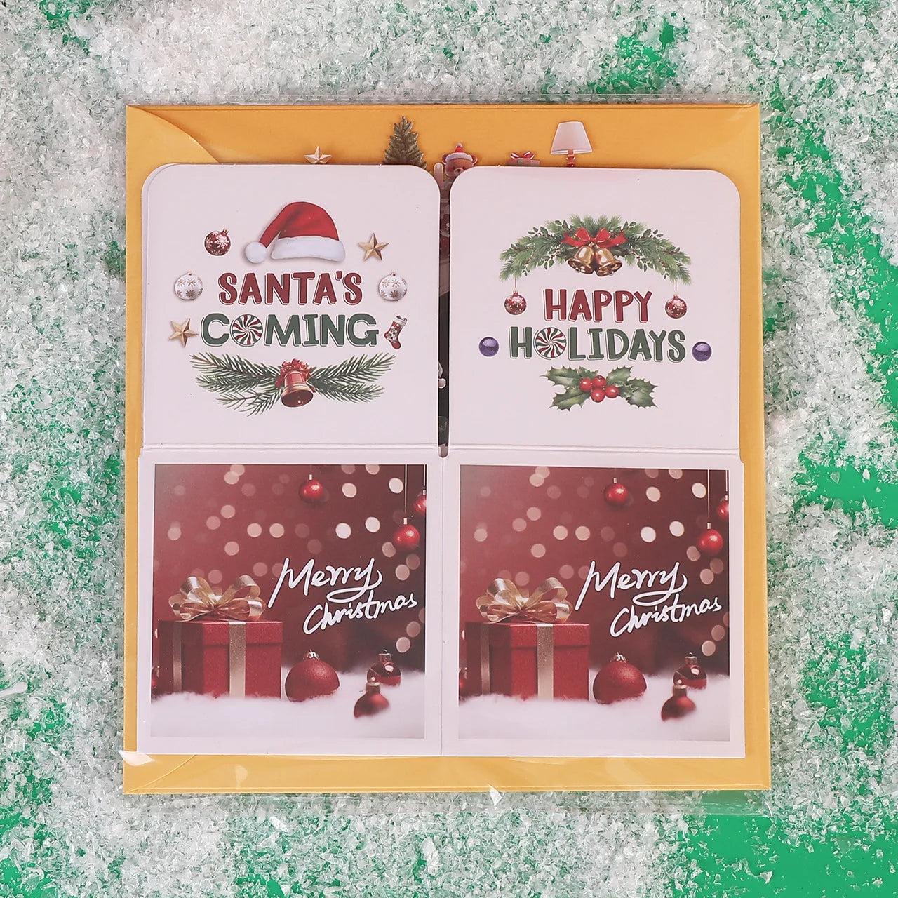 3D Pop-Up Christmas Surprise Box Card with Santa & Dogs – Holiday Gift