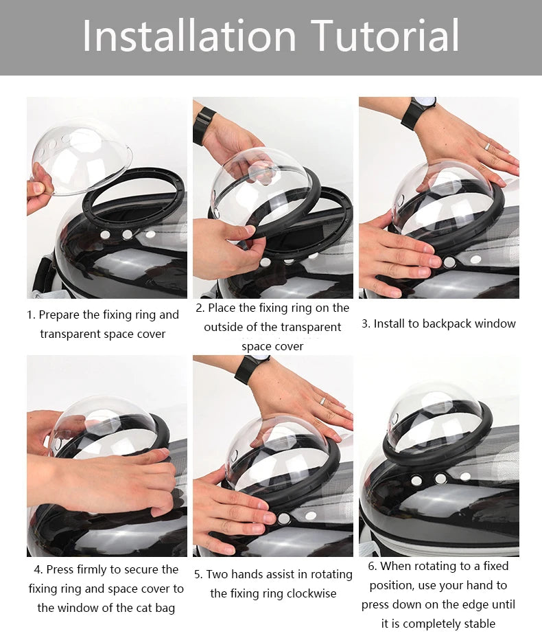“Space Capsule Pet Backpack – Breathable Transparent Cat Carrier Bag”