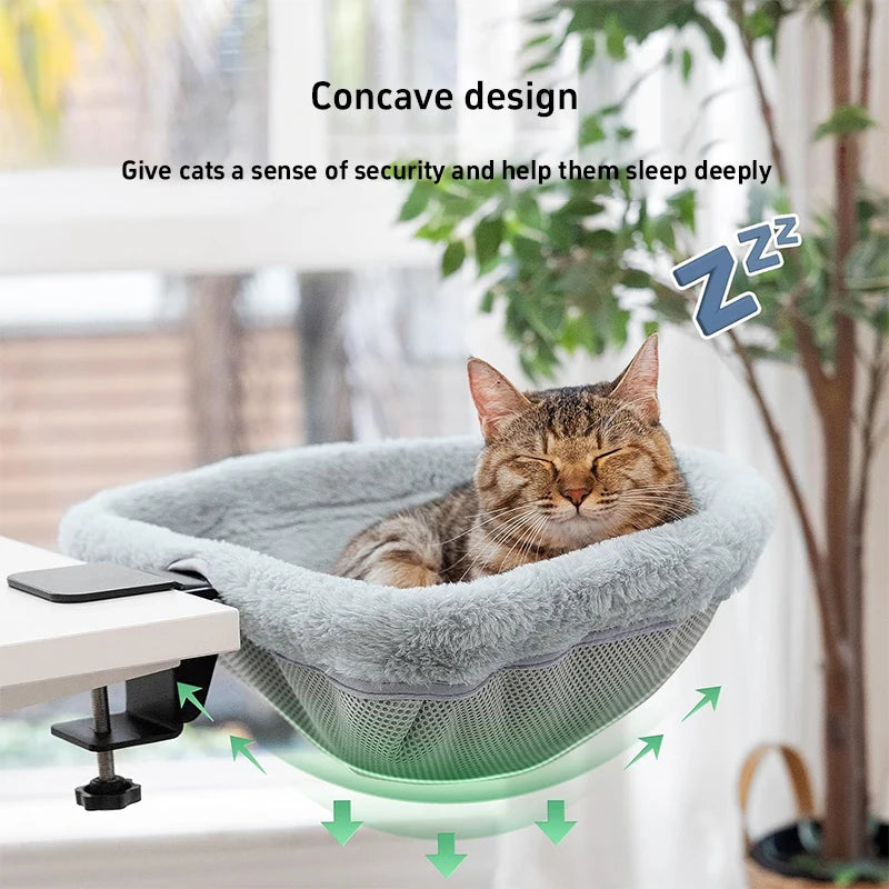 EURO VIBE Desk Mounted Cat Hammock | Space Saving Pet Bed