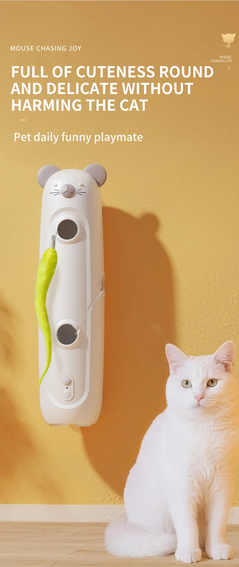 Smart Cat Toy Wall Mounted Mouse Chaser Interactive Pet Toy UK